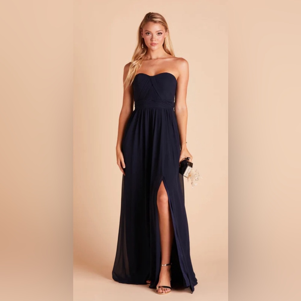BIRDY GREY - navy chiffon bridesmaid dress